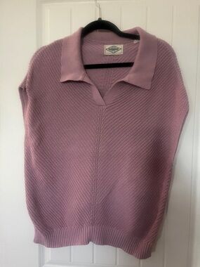 Weatherproof Lavender Collared V-Neck Sweater Vest